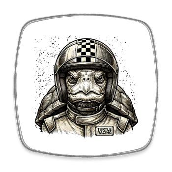 Fast Racing Turtle in a Vintage Comic Style - Viereckiger Kühlschrankmagnet - Weiß - Vorne