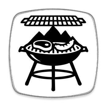 Grill au charbon Grill à la viande Maître Fête des Pères - Magnet carré - blanc - Devant