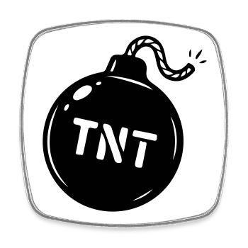 Bomb TNT Symbol - Square fridge magnet - white - Front