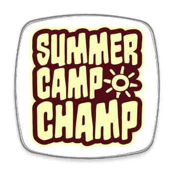 Summer Camp Champ Fun Kids Outdoor Adventure - Square fridge magnet - white - Front
