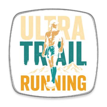 Ultra-Trailrunning - Viereckiger Kühlschrankmagnet - Weiß - Vorne