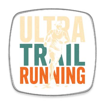 Ultra Trail Running - Magnet carré - blanc - Devant