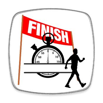 Walking Finish Time Men - Square fridge magnet - white - Front