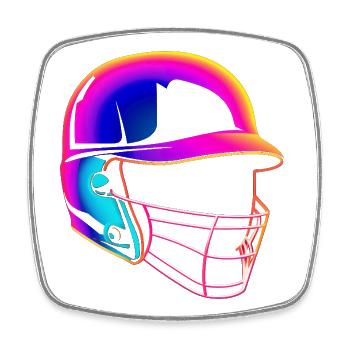 Baseball Helm 80er Jahre Stil - Viereckiger Kühlschrankmagnet - Weiß - Vorne