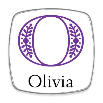 Ornamental O-foliage logo - Square fridge magnet - white - Front