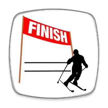 Ski Finish Custom - Square fridge magnet - white - Front