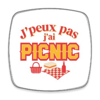 J'peux pas j'ai Picnic - Magnet carré - blanc - Devant
