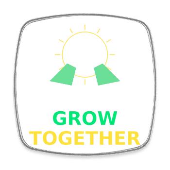 Grow Together Sun Symbol - Square fridge magnet - white - Front