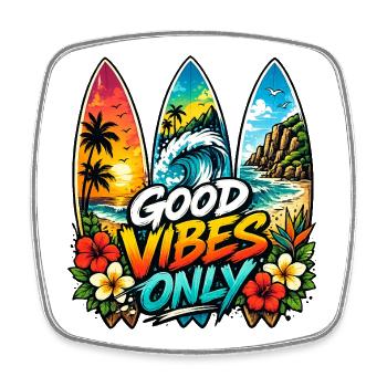 Surf Sun Repead, Aloha Vibes - Viereckiger Kühlschrankmagnet - Weiß - Vorne