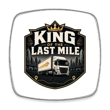 King of the Last Mile LKW Fahrer - Viereckiger Kühlschrankmagnet - Weiß - Vorne