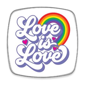 Pride Month LGBTQ - Love is Love - Square fridge magnet - white - Front