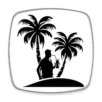 Palmiers pour fête de vacanciers - Magnet carré - blanc - Devant