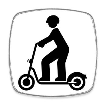 Trottinette électrique - Magnet carré - blanc - Devant