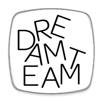 Dream Team Geschenk - Viereckiger Kühlschrankmagnet - Weiß - Vorne