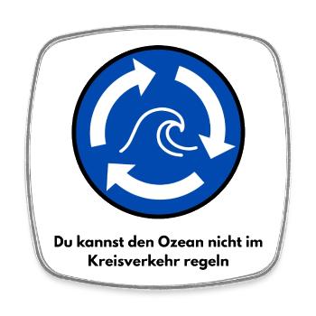 Du kannst den Ozean nicht im... (Maritimes Shirt) - Viereckiger Kühlschrankmagnet - Weiß - Vorne