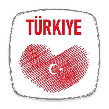 TÜRKEI TÜRKIYE TÜRKISCHE Europa Sport Fan - Viereckiger Kühlschrankmagnet - Weiß - Vorne