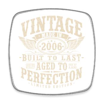 Vintage 2006 Vintage Birthday Gift Retro - Square fridge magnet - white - Front