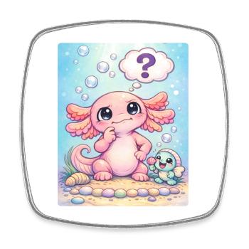 Axolotl - Viereckiger Kühlschrankmagnet - Weiß - Vorne