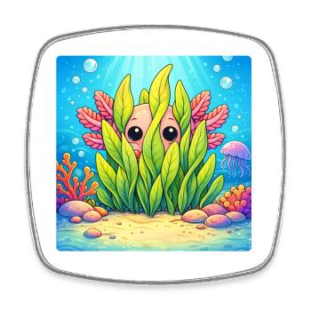 Underwater hidden charm - Square fridge magnet - white - Front