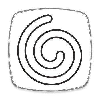 Spirale – Symbol für Leichtigkeit & Entwicklung - Viereckiger Kühlschrankmagnet - Weiß - Vorne