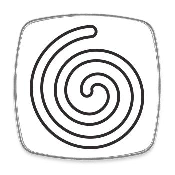 Spirale – Minimalistisches Symbol Design - Viereckiger Kühlschrankmagnet - Weiß - Vorne