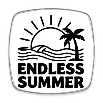 Endloser Sommer Palmen Wellen - Viereckiger Kühlschrankmagnet - Weiß - Vorne