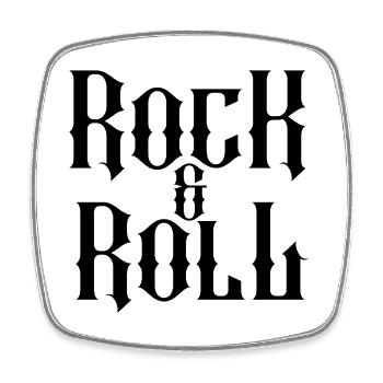 Rock and Roll Gothic Typography Design - Square fridge magnet - white - Front