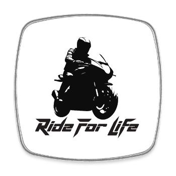 Ride For Life Epic Motorcycle - Square fridge magnet - white - Front
