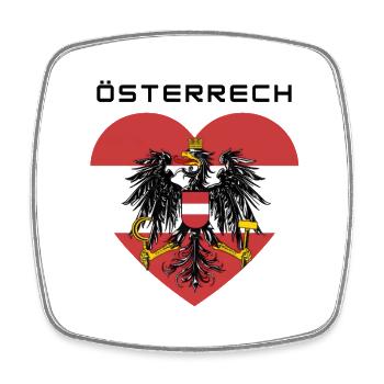 Austria Flag Eagle Patriotic Fan Pride - Square fridge magnet - white - Front