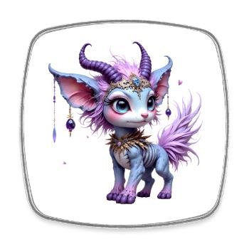 Dragon Sapphire and Tiaras - Square fridge magnet - white - Front