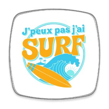 J'peux pas jai Surf - Magnet carré - blanc - Devant
