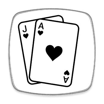 Ace Jack of Hearts Cards - Square fridge magnet - white - Front
