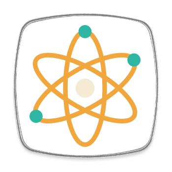 Atom - Physik Chemie Wissenschaft Nerd Lehrer - Viereckiger Kühlschrankmagnet - Weiß - Vorne