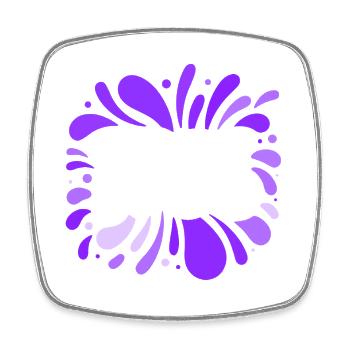 Libre Splash Violet - Magnet carré - blanc - Devant