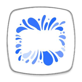 Blue Free Splash Explosion - Square fridge magnet - white - Front