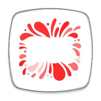 Free Explosion Pop Retro Red - Square fridge magnet - white - Front