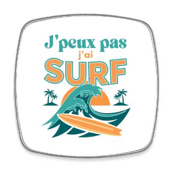 J'peux pas j'ai Surf - Magnet carré - blanc - Devant