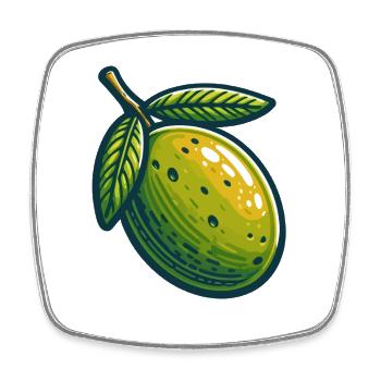 Stylized olive and leaves - Square fridge magnet - white - Front