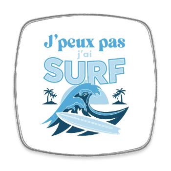 J'peux pas j'ai Surf - Magnet carré - blanc - Devant