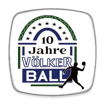 Völkerball Jubiläum 10 Jahre Trainer Spieler Jubi - Viereckiger Kühlschrankmagnet - Weiß - Vorne