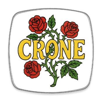 Crone Rose Floral Emblem - Square fridge magnet - white - Front