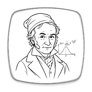 Gauss - Square fridge magnet - white - Front