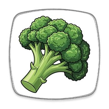 Cartoon vif en brocoli - Magnet carré - blanc - Devant