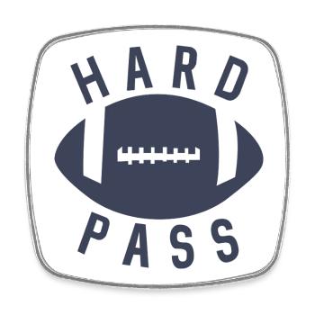 Hard Pass Football Helmet - Square fridge magnet - white - Front
