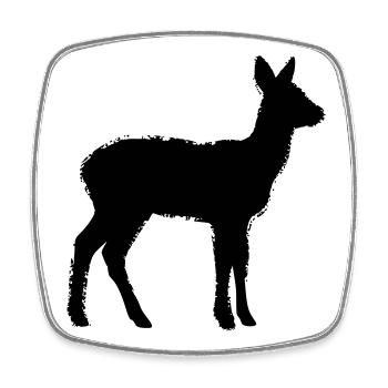 Deer Silhouette Hunter Hunting Club Forester Forest - Square fridge magnet - white - Front