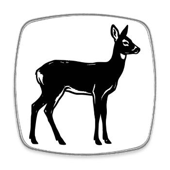 Deer Silhouette Hunter Hunting Club Forester Forest - Square fridge magnet - white - Front