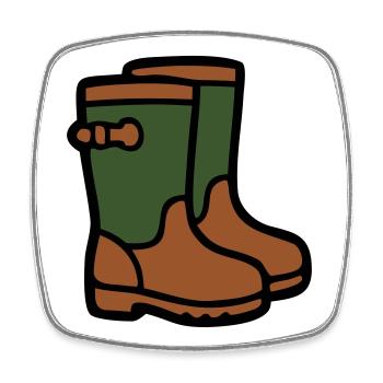 Rubber boots Gardening Muddy weather Rain - Square fridge magnet - white - Front