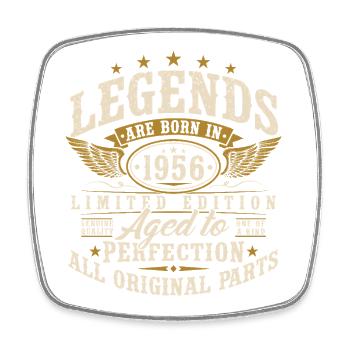 cg_1956_Jahrgang_geboren_Legenden_Vintage_Gebur - Square fridge magnet - white - Front