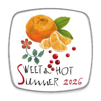 Doux été 2026 - Magnet carré - blanc - Devant