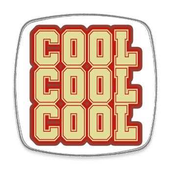 Design rétro vintage - COOL - Magnet carré - blanc - Devant
